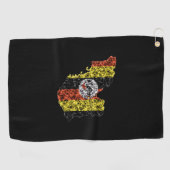 Serviette De Golf Carte de l'Ouganda, Polygonal mesh line plan (Horizontal)