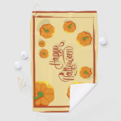 Serviette De Golf Carte de voeux encadrée Happy Halloween typographi (En situation)
