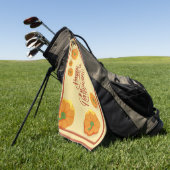 Serviette De Golf Carte de voeux encadrée Happy Halloween typographi (Vert)