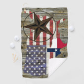 Serviette De Golf Carte du drapeau de l'État de Texas Lone Star (En situation)