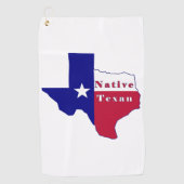 Serviette De Golf Carte du drapeau texan natif (Devant)