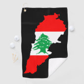 Serviette De Golf Carte du Liban avec aimant en pierre de drapeau (En situation)
