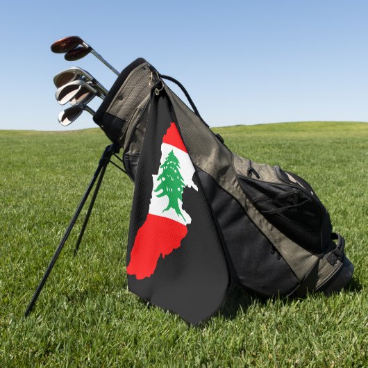 Serviette De Golf Carte du Liban avec aimant en pierre de drapeau (Vert)