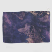 Serviette De Golf Carte du monde céleste violet Dark Academia (Horizontal)