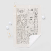 Serviette De Golf Carte Française Canada (Québec) par Champlain 1612 (En situation)