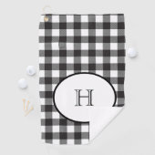 Serviette De Golf Carte monographique personnalisée en noir et blanc (En situation)