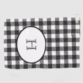 Serviette De Golf Carte monographique personnalisée en noir et blanc (Horizontal)