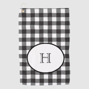 Serviette De Golf Carte monographique personnalisée en noir et blanc