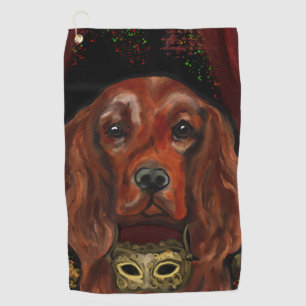Serviette De Golf Carte postale Setter Rouge Irlandais