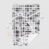 Serviette De Golf Carte urbaine moderne Monogrammes INITIALES Archit (En situation)