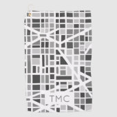 Serviette De Golf Carte urbaine moderne Monogrammes INITIALES Archit (Devant)