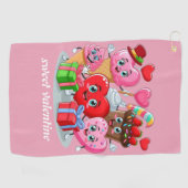 Serviette De Golf Cartoon Heart & Sweet amis valentine's day (Horizontal)
