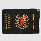 Serviette De Golf Casque de pompier    (Horizontal)