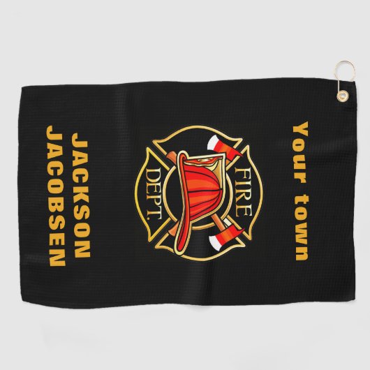 Serviette De Golf Casque de pompier    (Horizontal)