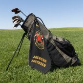 Serviette De Golf Casque de pompier    (Vert)