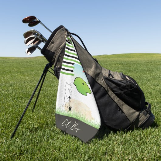Serviette De Golf Cat Box Golf Towel (Vert)