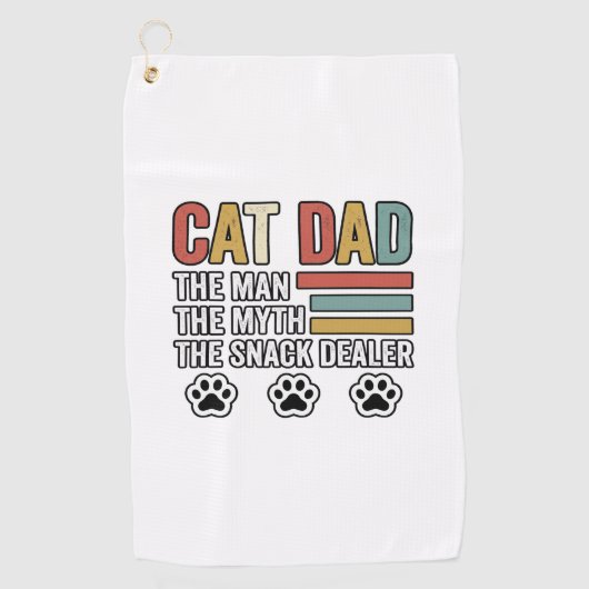 Serviette De Golf Cat Dad Vintage Funny Snack Dealer Shirt Design_1 (Devant)