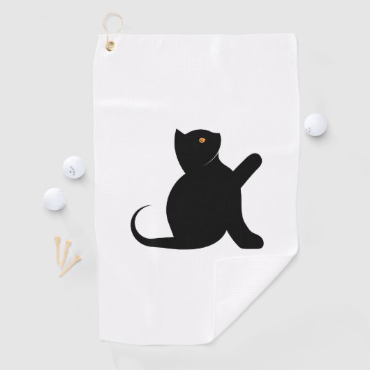 Serviette De Golf Cat dit bonjour (En situation)
