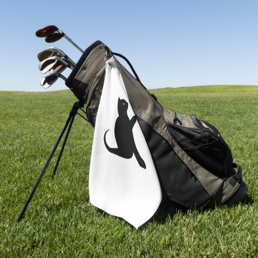 Serviette De Golf Cat dit bonjour (Vert)