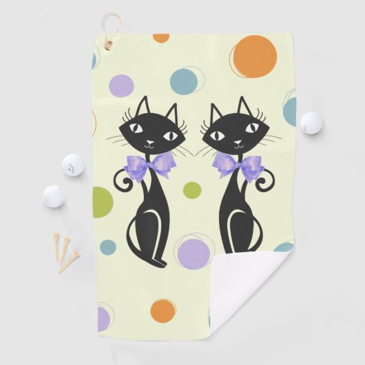 Serviette De Golf Cat moderne du milieu du siècle (En situation)