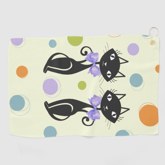 Serviette De Golf Cat moderne du milieu du siècle (Horizontal)