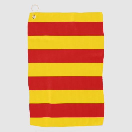 Serviette De Golf Catalogne Drapeau & Catalan - La Senyera mode (Devant)