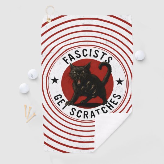Serviette De Golf Cats Against Fascists (En situation)