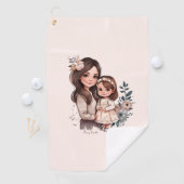 Serviette De Golf Caution adorable mère et fille (3) (En situation)