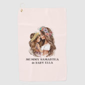 Serviette De Golf Caution adorable mère et fille (9) (Devant)