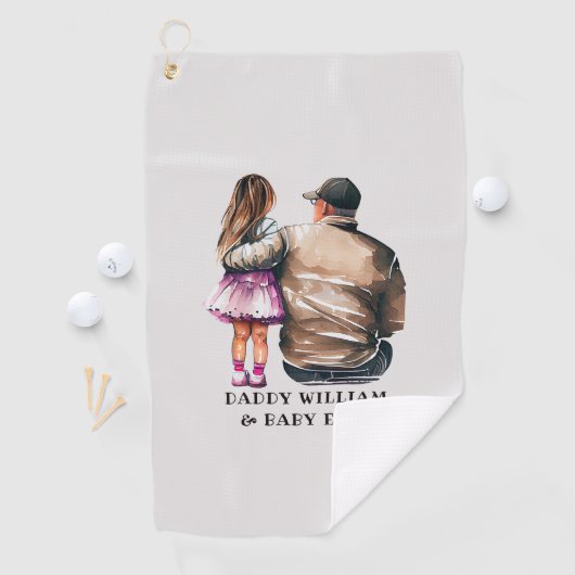 Serviette De Golf Caution père et fille (11) (En situation)