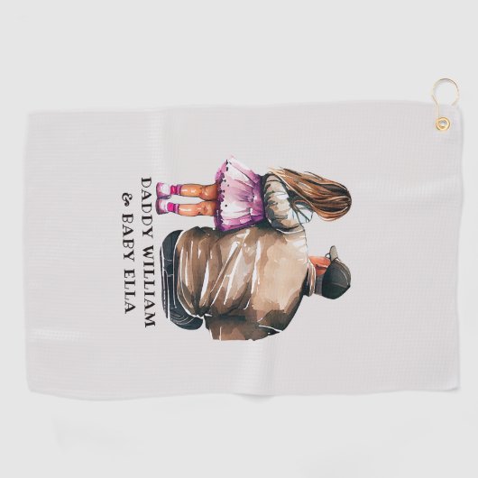 Serviette De Golf Caution père et fille (11) (Horizontal)