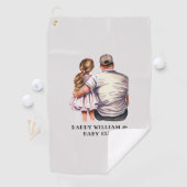 Serviette De Golf Caution père et fille (13) (En situation)