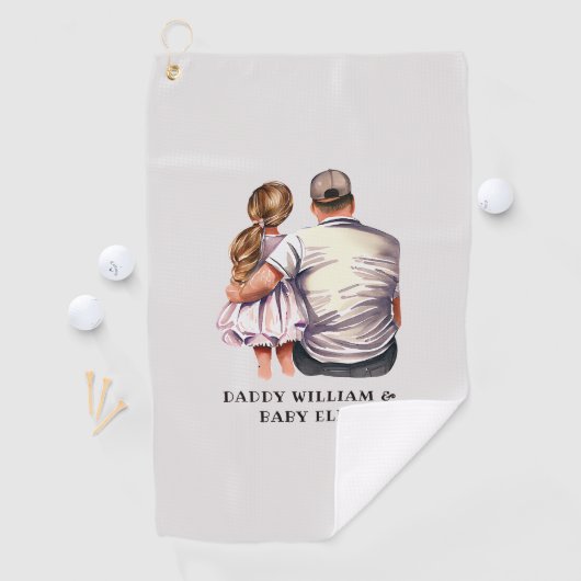 Serviette De Golf Caution père et fille (13) (En situation)