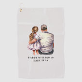 Serviette De Golf Caution père et fille (13) (Devant)