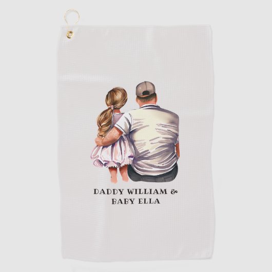 Serviette De Golf Caution père et fille (13) (Devant)