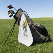 Serviette De Golf Caution père et fille (2) (Vert)