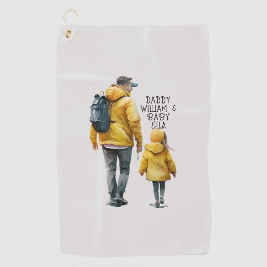 Serviette De Golf Caution père et fille (3) (Devant)
