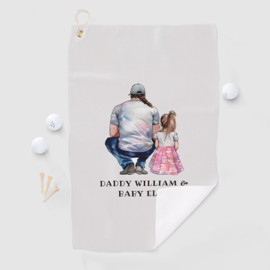 Serviette De Golf Caution père et fille (8) (En situation)