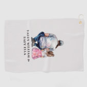 Serviette De Golf Caution père et fille (8) (Horizontal)