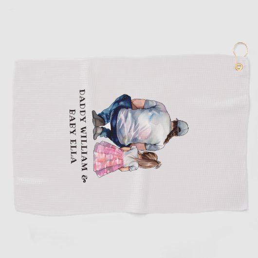 Serviette De Golf Caution père et fille (8) (Horizontal)