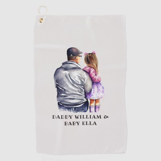 Serviette De Golf Caution père et fille (9) (Devant)