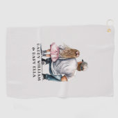 Serviette De Golf Caution père et fille noire (11) (Horizontal)