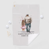 Serviette De Golf Caution père et fille noire (13) (En situation)