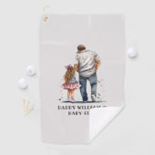 Serviette De Golf Caution père et fille noire (14) (En situation)