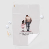 Serviette De Golf Caution père et fille noire (7) (En situation)