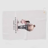 Serviette De Golf Caution père et fille noire (7) (Horizontal)