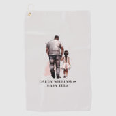 Serviette De Golf Caution père et fille noire (8) (Devant)