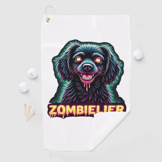 Serviette De Golf Cavalier King Charles Spaniel CKCS Zombie Dog Hall