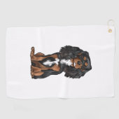 Serviette De Golf Cavalier King Charles Spaniel - Noir et Tan (Horizontal)