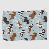 Serviette De Golf Cavalier King Charles Spaniel Paws and Bones (Horizontal)